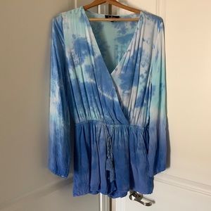 Lulus women tie dye romper size large